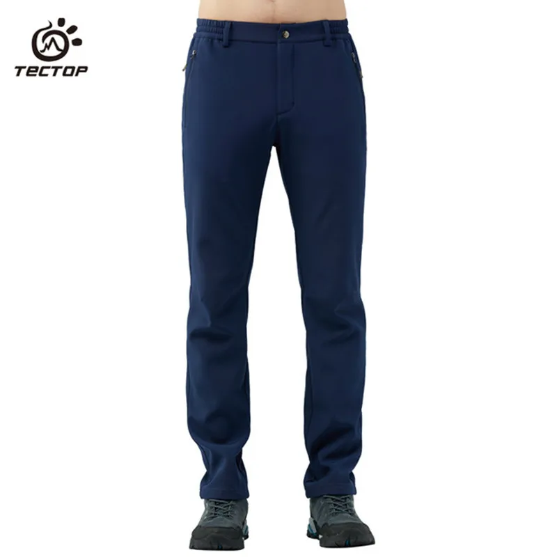 Men blue Tectop уличные Мягкие штаны осень зима мужские женские плюс бархатная подкладка толстые теплые брюки новые походные спортивные брюки - Цвет: Men blue