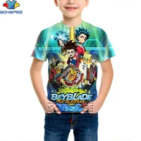 sonspee 3d anime fighting beyblade printed t shirt cartoon harajuku casual childrens clothing new trend kids oversized tee top
