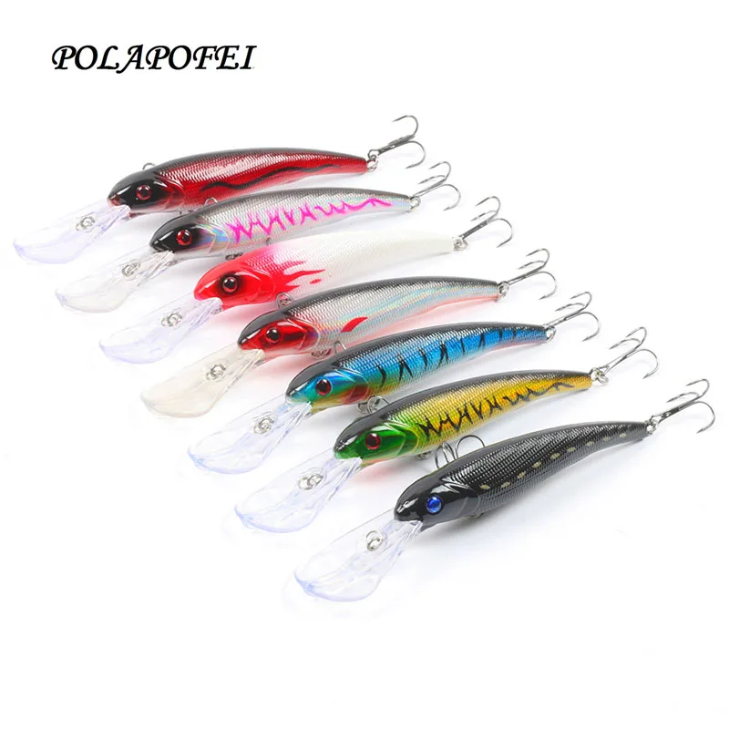 7 шт. приманок для рыбалки в море большой воблер (Wobbler) 16 см 28 г Crankbait черная