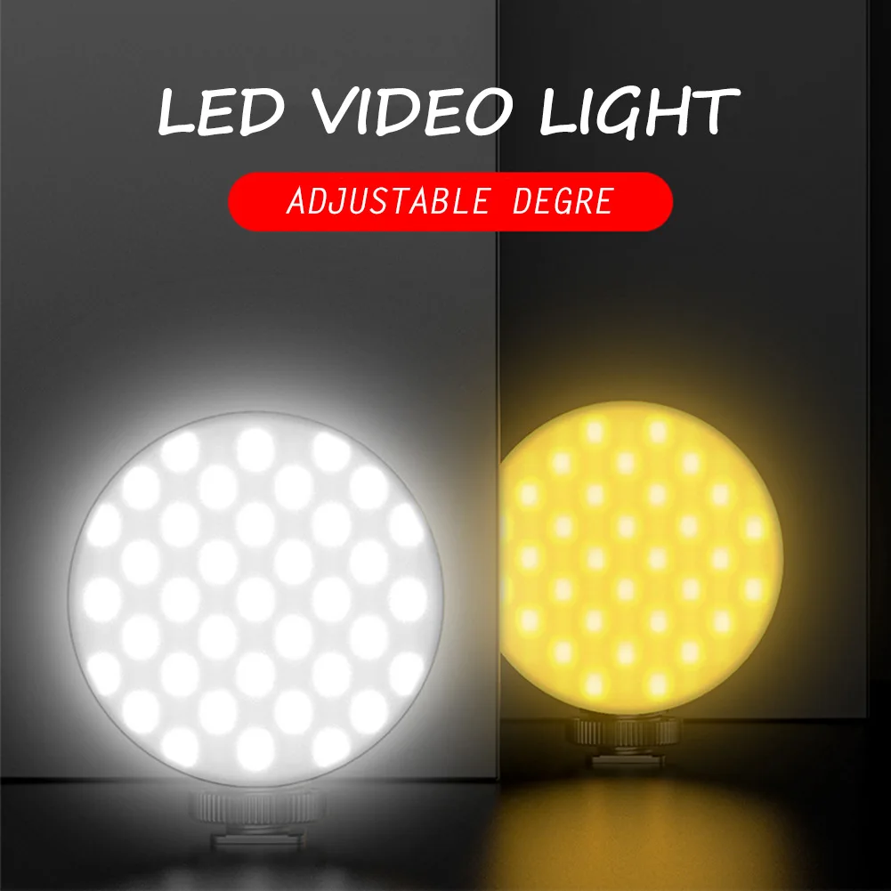 

With Soft Diffuser 6 Color Gel Adjustable LED Video Light 120 Degree Studio 6W 2500K-6500K 800LUX Rechargable Vlog Light
