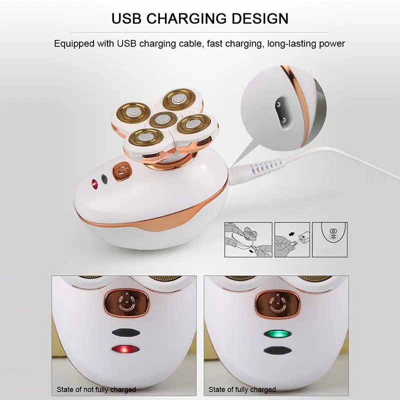 

Electric Shaver Wet Dry For Men Electric Razor Rechargeable Bald Head Shaving Machine Beard Trimmer Multifunctional Grooming Kit