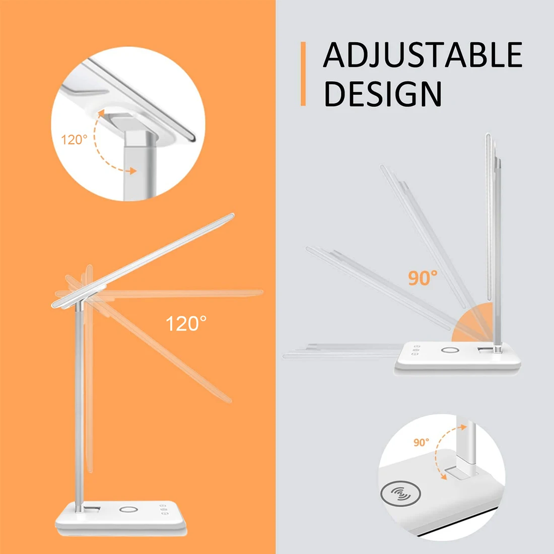 

Stepless Dimmable Desk Reading Light Foldable Rotatable Touch Switch LED Table Lamp Dimmable Eye-Caring Office Lamp for Work