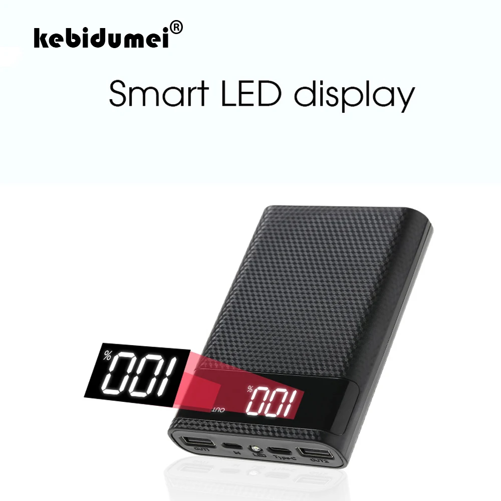 QC 3 0 коробка для хранения аккумуляторов с быстрой зарядкой двойной usb type C Внешний