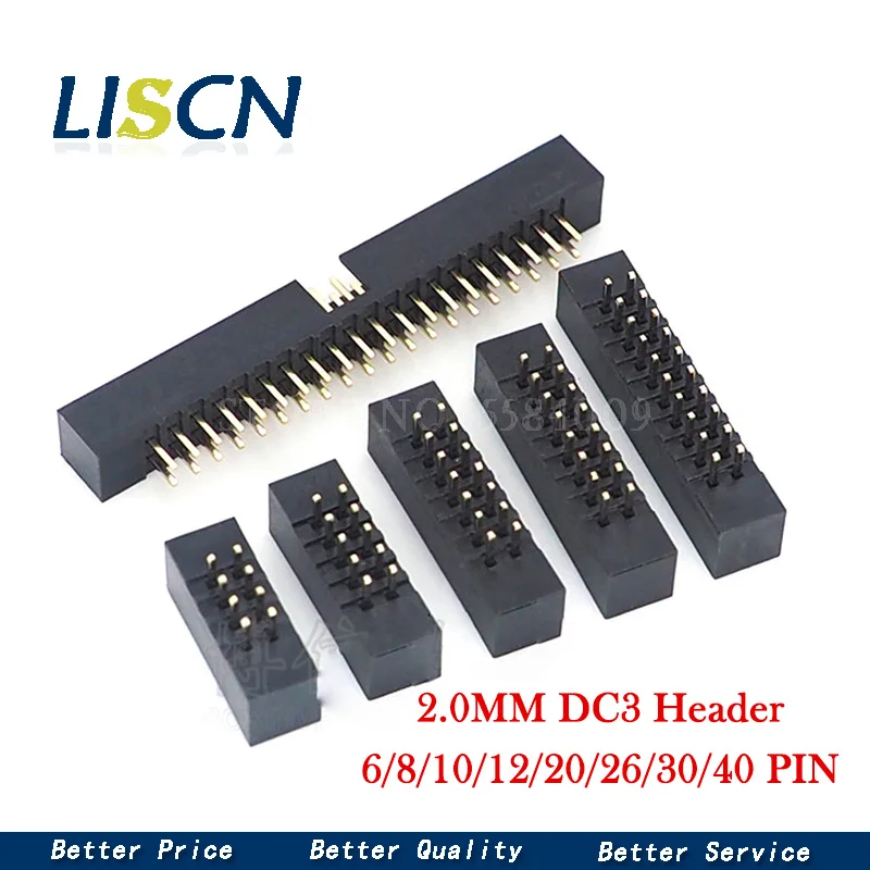 10 шт. dip 6/10/20/26/34/40 PIN 2 0 мм Штекерный разъем прямое гнездо idc box PCB двухрядный 10P/20P/40P DC3