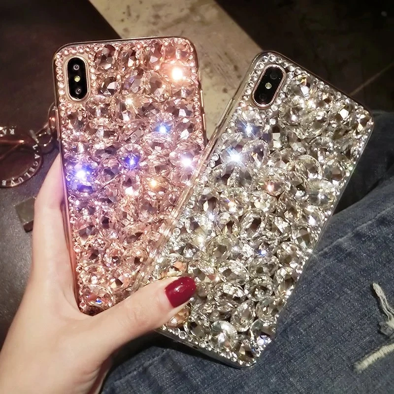 

Luxury Fashion Full Bling Crystal Diamond Back Phone Case Cover For Samsung Galaxy A10/20/30/40/50/70/80/90 S A21/31/41/51/71
