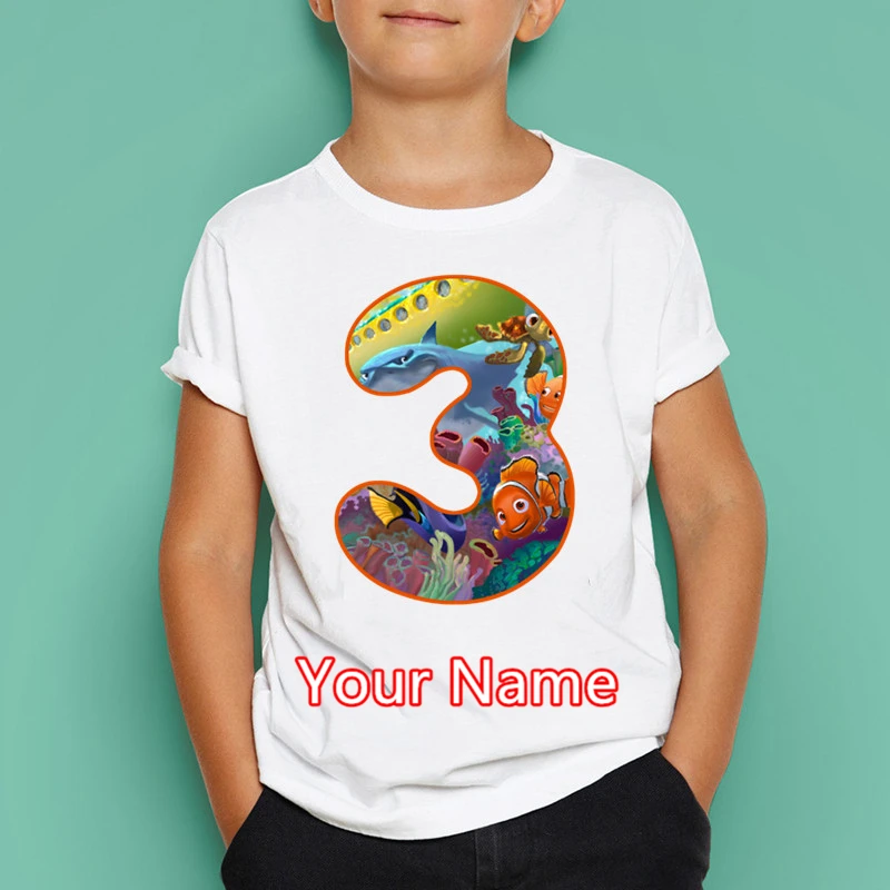 Футболка с надписью Nemo для мальчиков и девочек на день рождения детские топы
