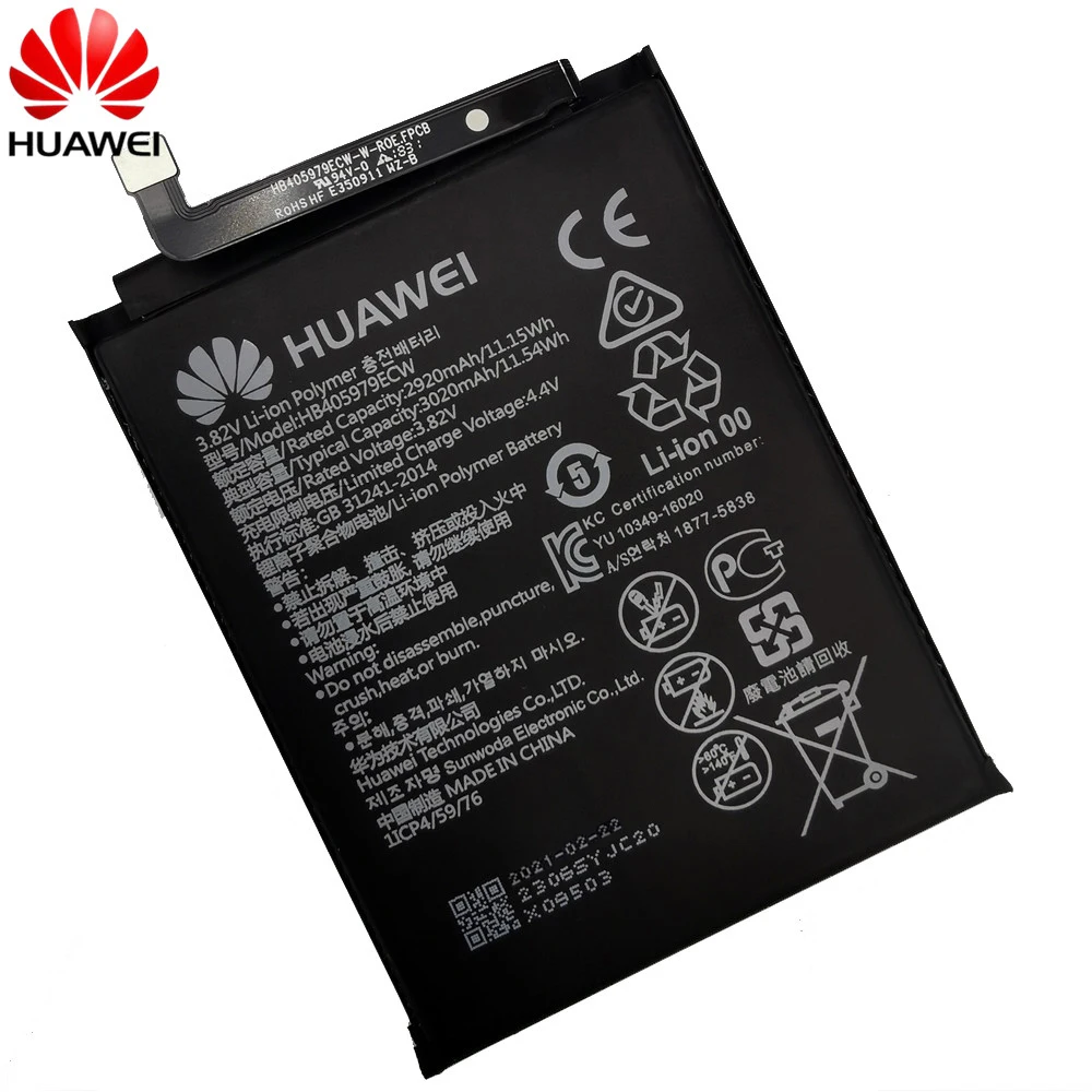 replacement battery for huawei novaenjoy 6shonor 6c 6a 7a 7s 8a 7a pro y5 y6 y6 pro 2017p9 lite mini hb405979ecw 3020mah free global shipping