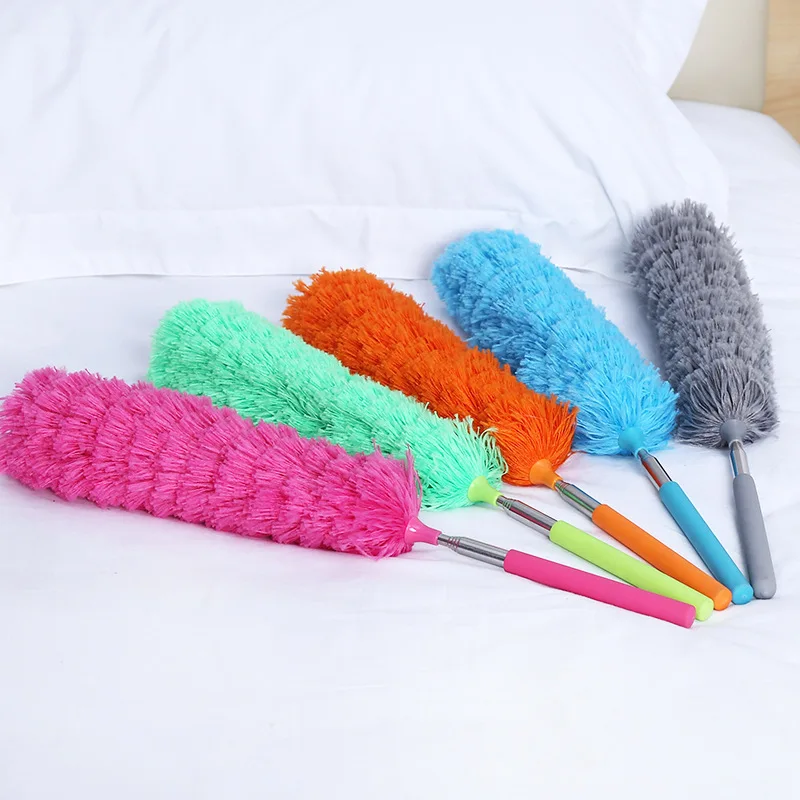 

Static Dust Remove Brush Stainless Steel Telescopic Duster Household Feather Duster Dust Removal