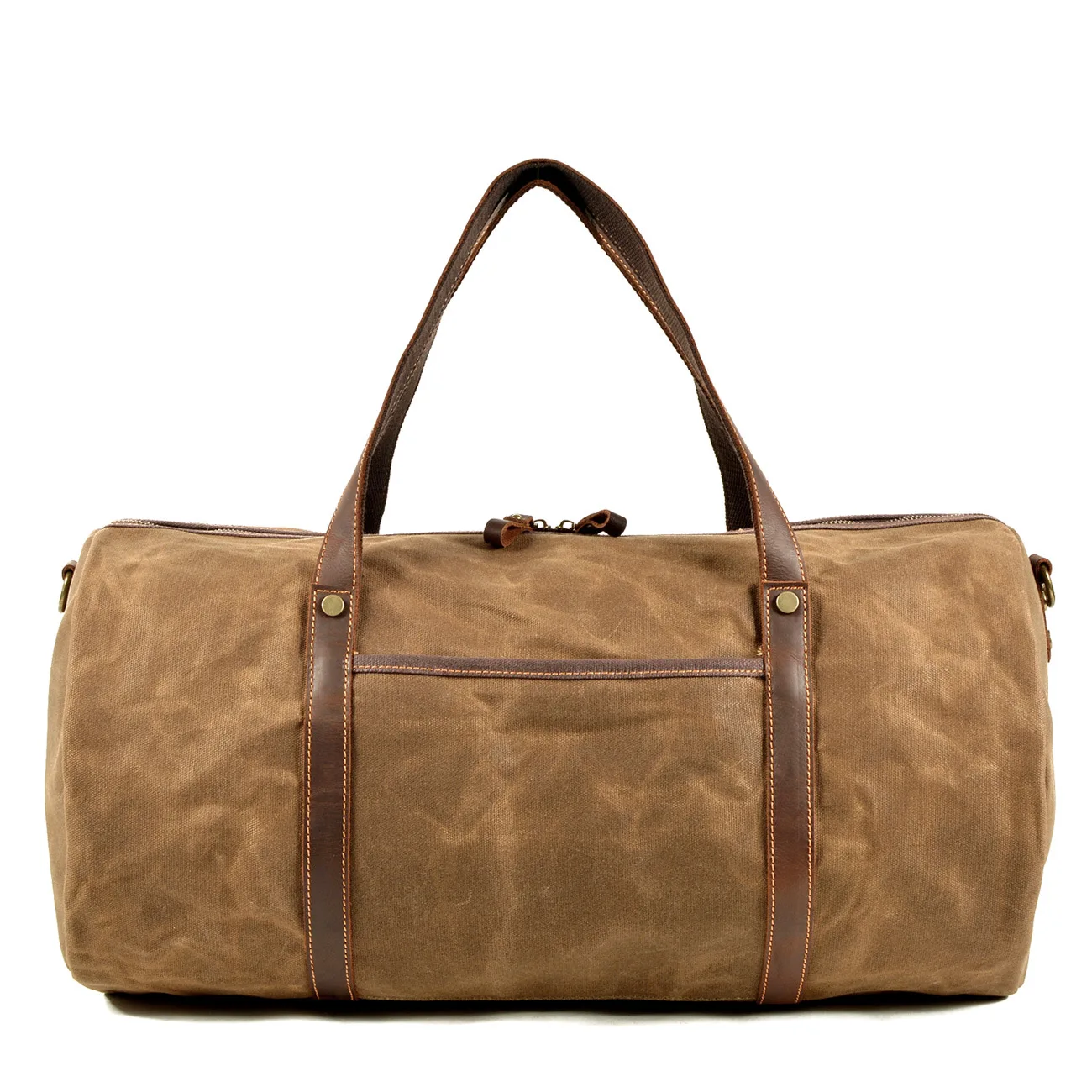 Retro men's travel bag canvas belt leather large-capacity luggage bag portable waterproof business travel bag duffel bag