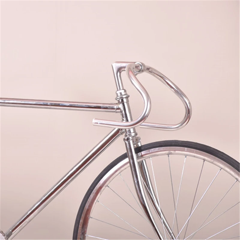 Дорожный велосипед 700C с фиксированной передачей ретро стальной серебристый