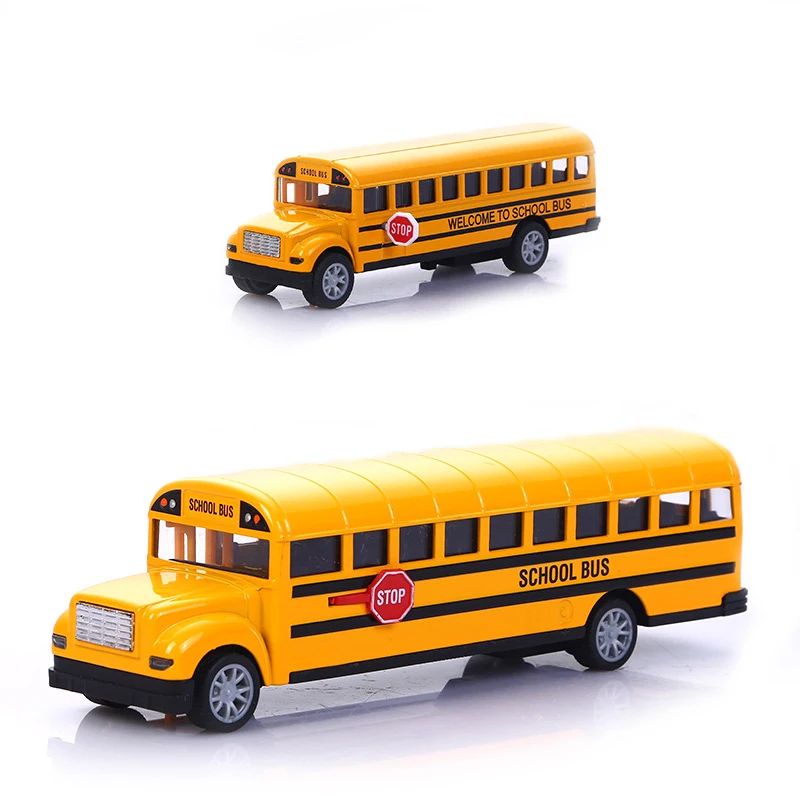 1:16 Children School Bus Toy Alloy Pull Back Diecast STOP Car Model High Quality Simulation Boy Birthday Present NTY0108 | Игрушки и