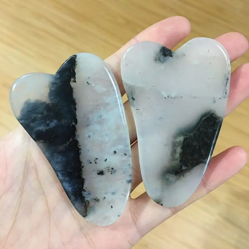 Природного камня нефрита гуаша инструмент гуашь скребок для ухода за лицом лица