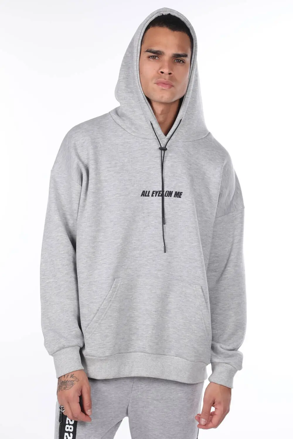

Mens Hooded Sweatshirt with Picture Piece on the Back