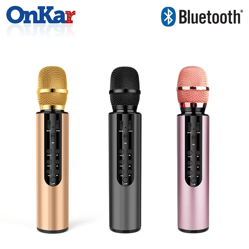 ONKAR микрофон конденсатор звукозапись беспроводной Мощный bluetooth динамик 2 в 1 KTV