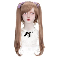 free beauty 20 long wavy synthetic strawberry blond hair wigs with ponytails bang for women daily lolita cosplay costume party