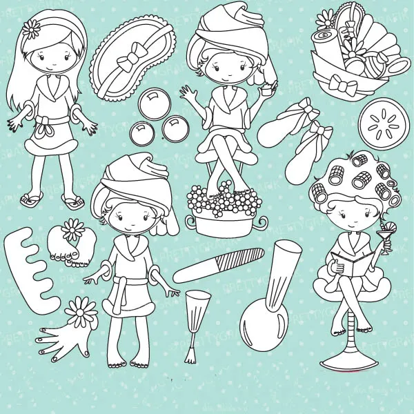 Прозрачный штамп для девочек Spa скрапбукинга сделай сам/изготовления