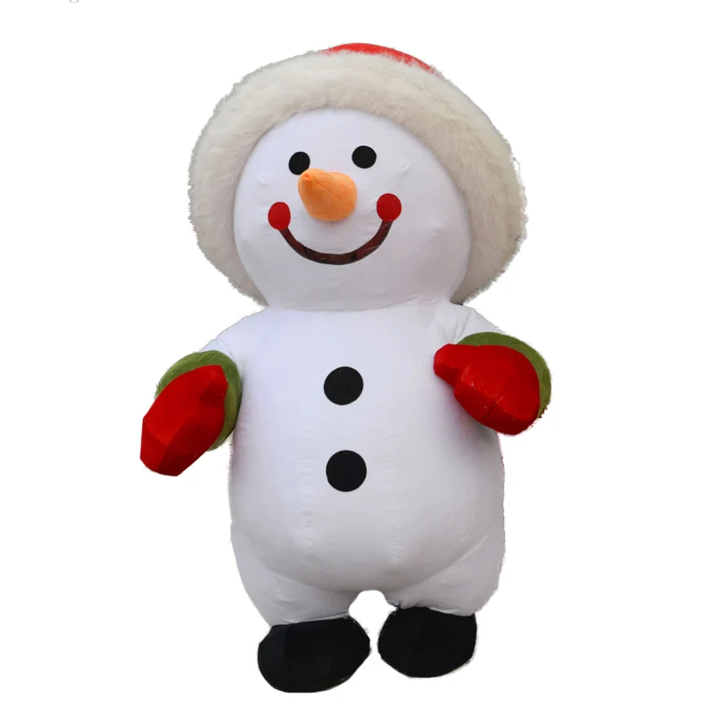 Snowman Рождественские маскарадные костюмы снеговика, вечерние, 2 м, 2,6 м, 3M, высокий, большой Санта Клаус, панда, косплей, надувной костюм для взрослых от 1,7 м до 1,95 м - Цвет: Snowman