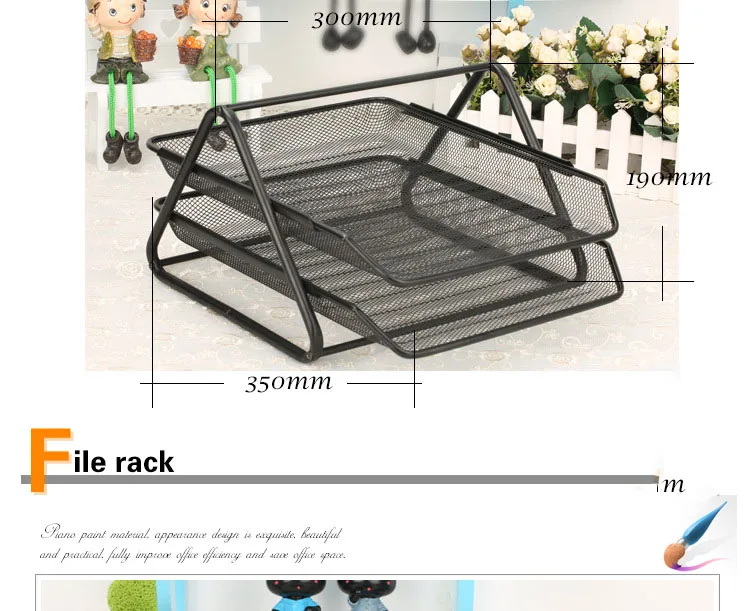 

Office Supplies Barbed Wire Metal Two-tier File Rack Information Disk File Disk Rust-proof Magazine Column