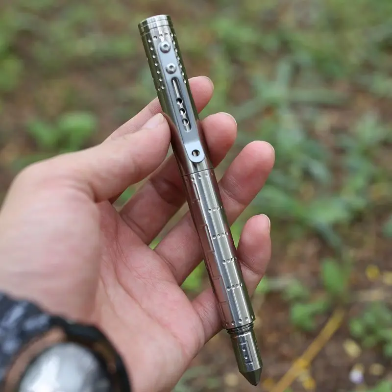 

Titanium alloy tactical pen Tungsten steel head self-defense metal pen multifunctional outdoor emergency window broken EDC tool