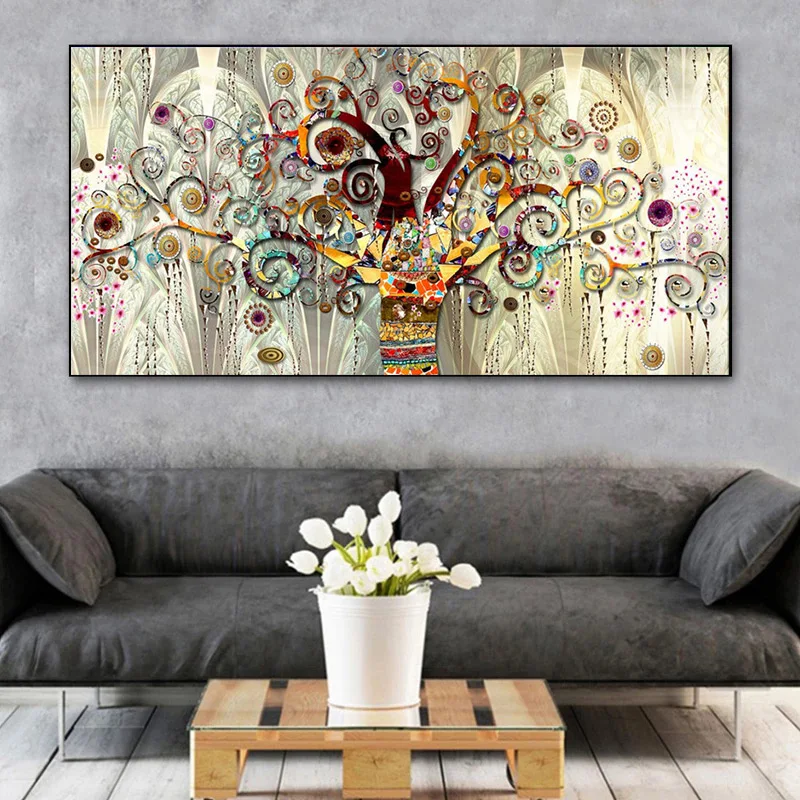 

Modern Tree Of Life By Gustav Klimt Canvas Painting Landscape Posters And Prints Wall Art Picture For Living Room Decoration