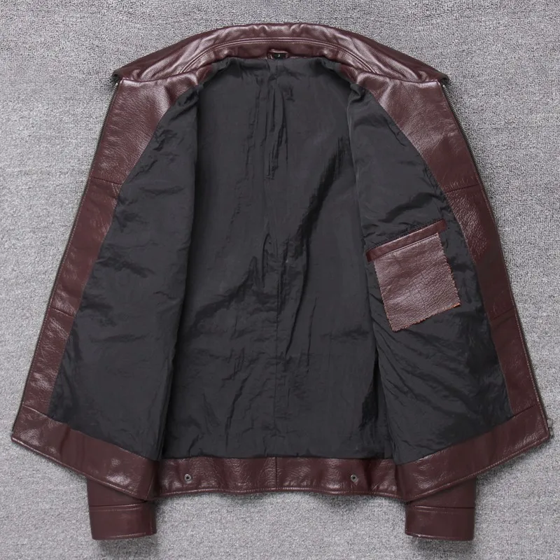 

Мото ветрозащитный мужские натуральная воловья кожа куртка Slim Fit масло воск, Деловой, Повседневный, Оригинальные кожаные пальто куртка для ...
