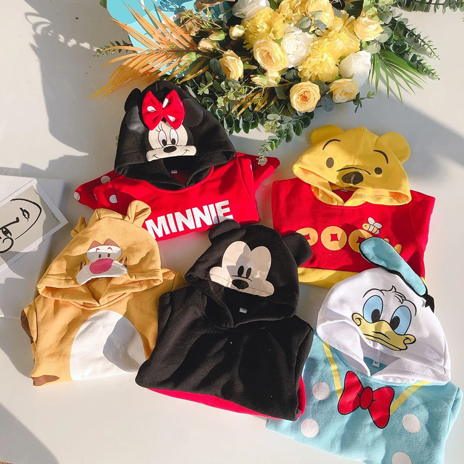 

Children Hoodie Baby Girls Boy Sweatshirt Long Sleeve Pullover Cartoon Minnie Mickey Pooh Spring Autumn Fleece Casual Hoodie