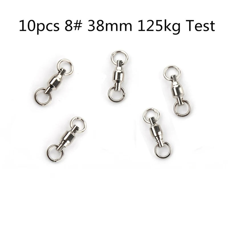 10pcs Size 8 JOSHNESE 10 шт/20 штук Размеры 0/1/2/4/6/7/8# Нержавеющая сталь рыболовный крючок шарикового поворотного подшипника с твердых серебряное кольцо разъем рыболовный крючок - Цвет: 10pcs Size 8