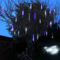 led meteor shower rain lights snow falling drop icicle lights 8 tubes 144leds waterproof cascading light for holiday home party