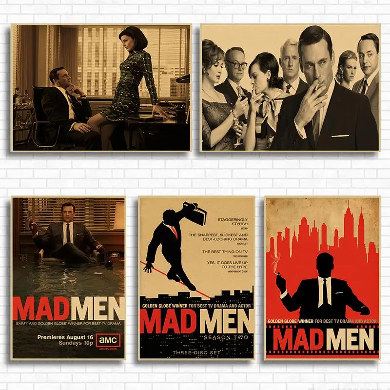 Классический постер из крафт-бумаги Mad Men в стиле ретро декоративные картины на