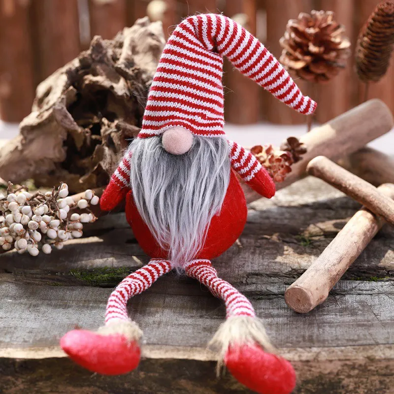 30x10cm Christmas Swedish Santa Gnome Plush Hug Swedish Elf Doll Birthday Gift Table White Gray Christmas Decorations for Home New - Цвет: 30x10cm