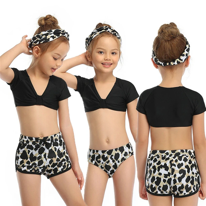 Семейные одинаковые купальники для мамы и дочки леопардовые танкини женщин