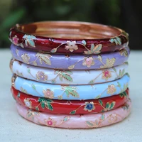 wholesale 10pcs beijing cloisonne bracelet elegant floral chinese style fashion bangle gift