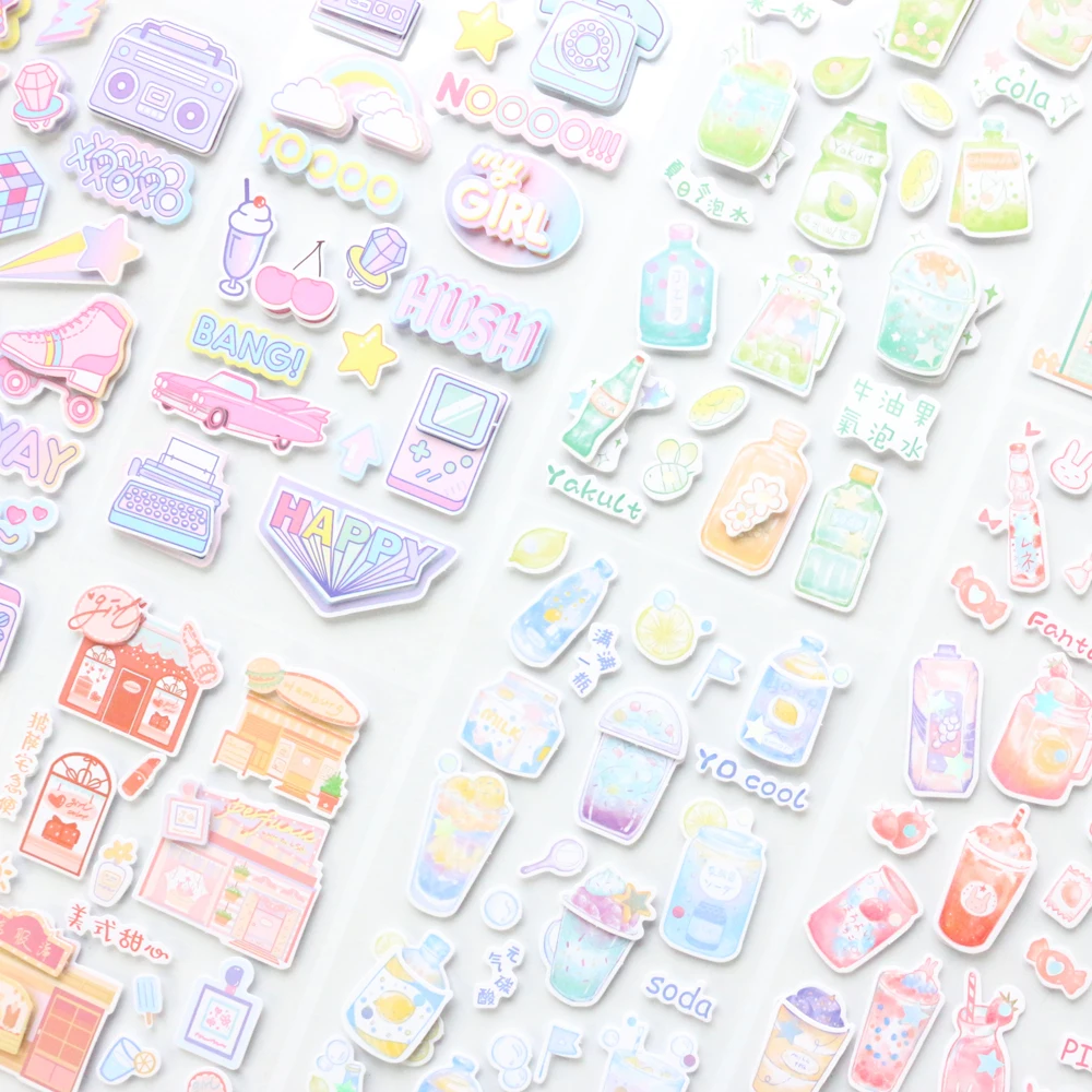 Domikee 2020 Новые kawaii Мультяшные корейские стереоскопические украшения DIY наклейки