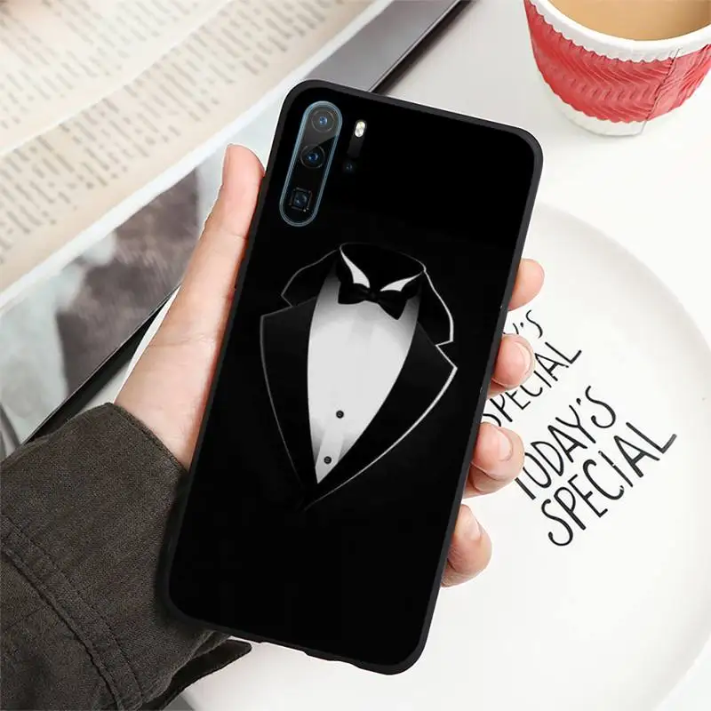 

Suit tie black pattern Phone Case For Huawei honor Mate P 10 20 30 40 i 9 8 pro x Lite smart 2019 nova 5t