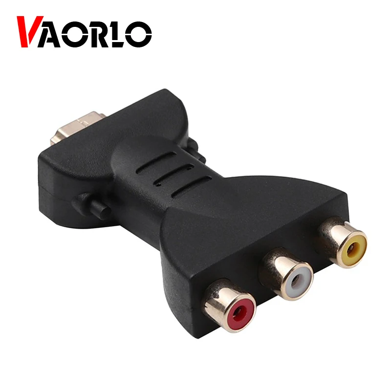 VAORLO позолоченный HDMI совместимый с 3 RGB RCA видео аудио адаптер AV компонентный