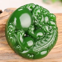 natural green hand carved jade pendants jewelry necklace men and women pixiu pi pixiu into treasure pendant jade pendant