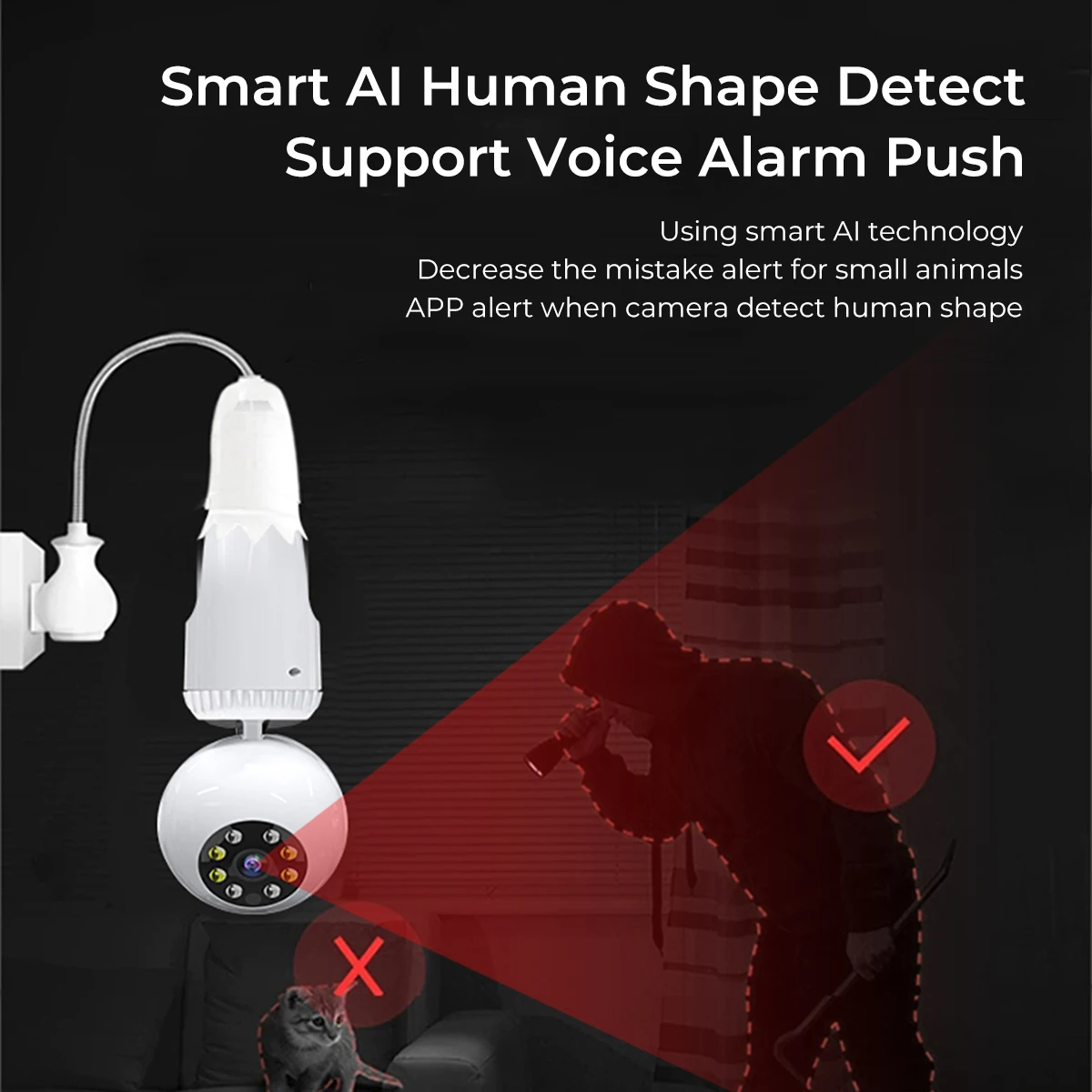 360 degree rotation auto tracking bulb camera hd wifi network night vision wireless surveillance camera baby nanny camera free global shipping