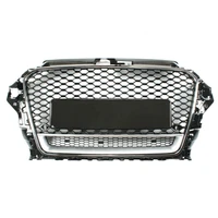 for audi a3 s3 sline 8v 2014 2016 front sport mesh honeycomb racing grill guard chrome frame not fit real rs3 for quattro style