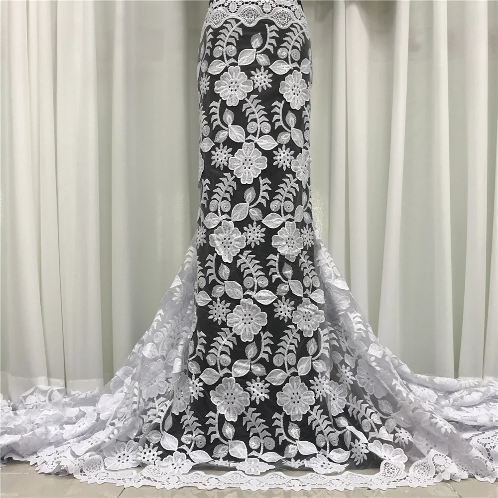 

2020 Embroidery African High Quality Net Swiss French Voile Guipure tulle mesh Lace Fabric For dress 5 yards/lot YL0620