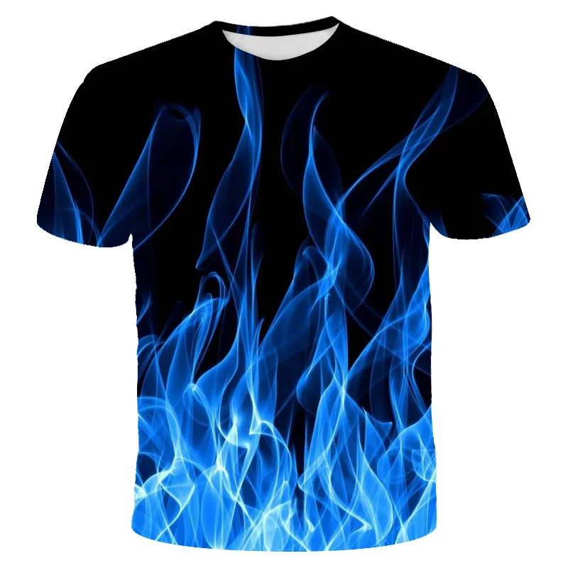 

3D Burning Flame T-Shirt Print Street Fashion Cool Clothes Girl 3D T-Shirt Children Summer Clothes T-Shirt Boys Kids Flame Tops