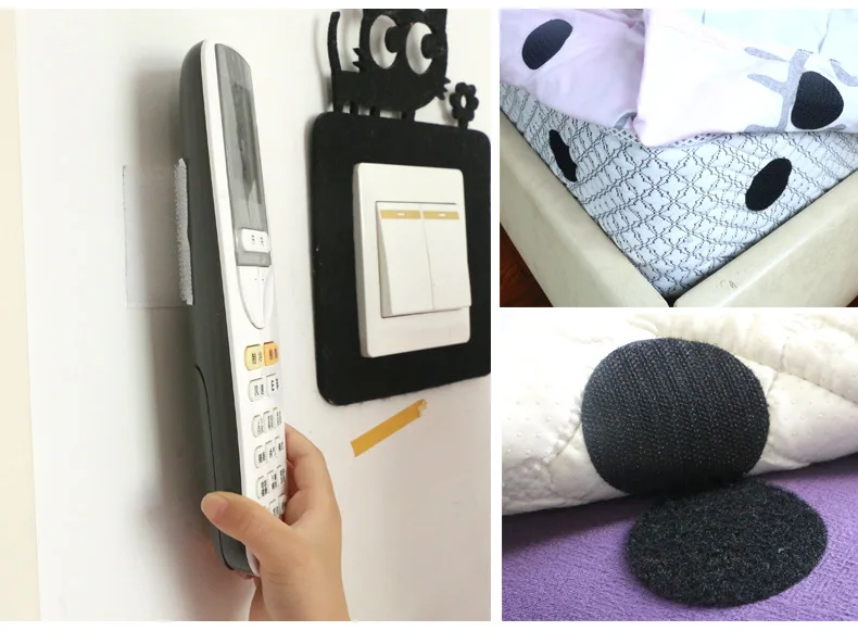 

10pairs Self Adhesive Fastener Tape Dots 53/60mm Strong Glue Magic Sticker Disc White Black Round Coins Hook Loop Tape