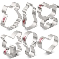 keniao baby shower cookie cutter set 6 pc bottle rattle heart baby carriage dress biscuit bread molds stainless steel