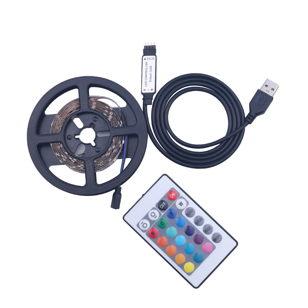 Светодиодный ленточный светильник USB DC 5 в 50 см 1 м 2 3 4 Мини 3Key 24Key гибкий SMD 2835