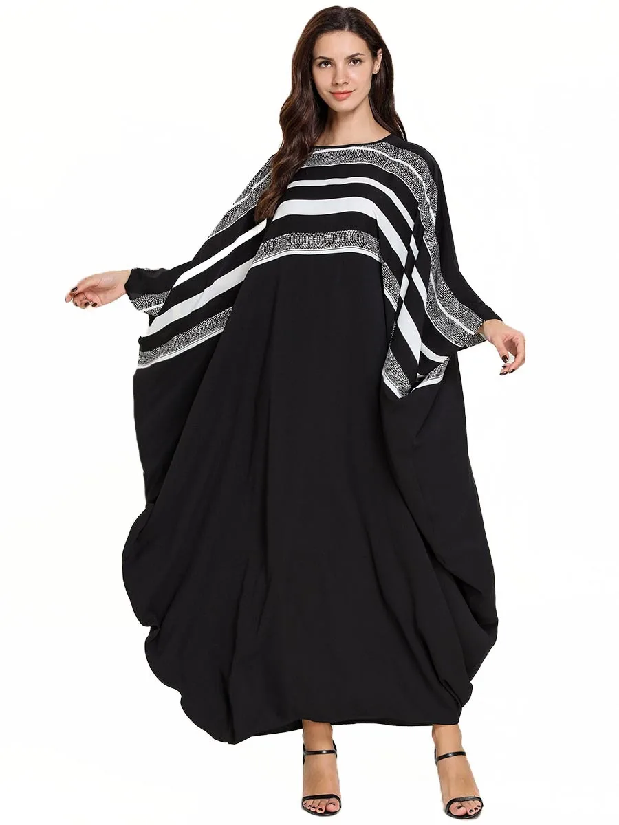 2019 мусульманские Удобные Модные Большие размеры женские черные полосатые с