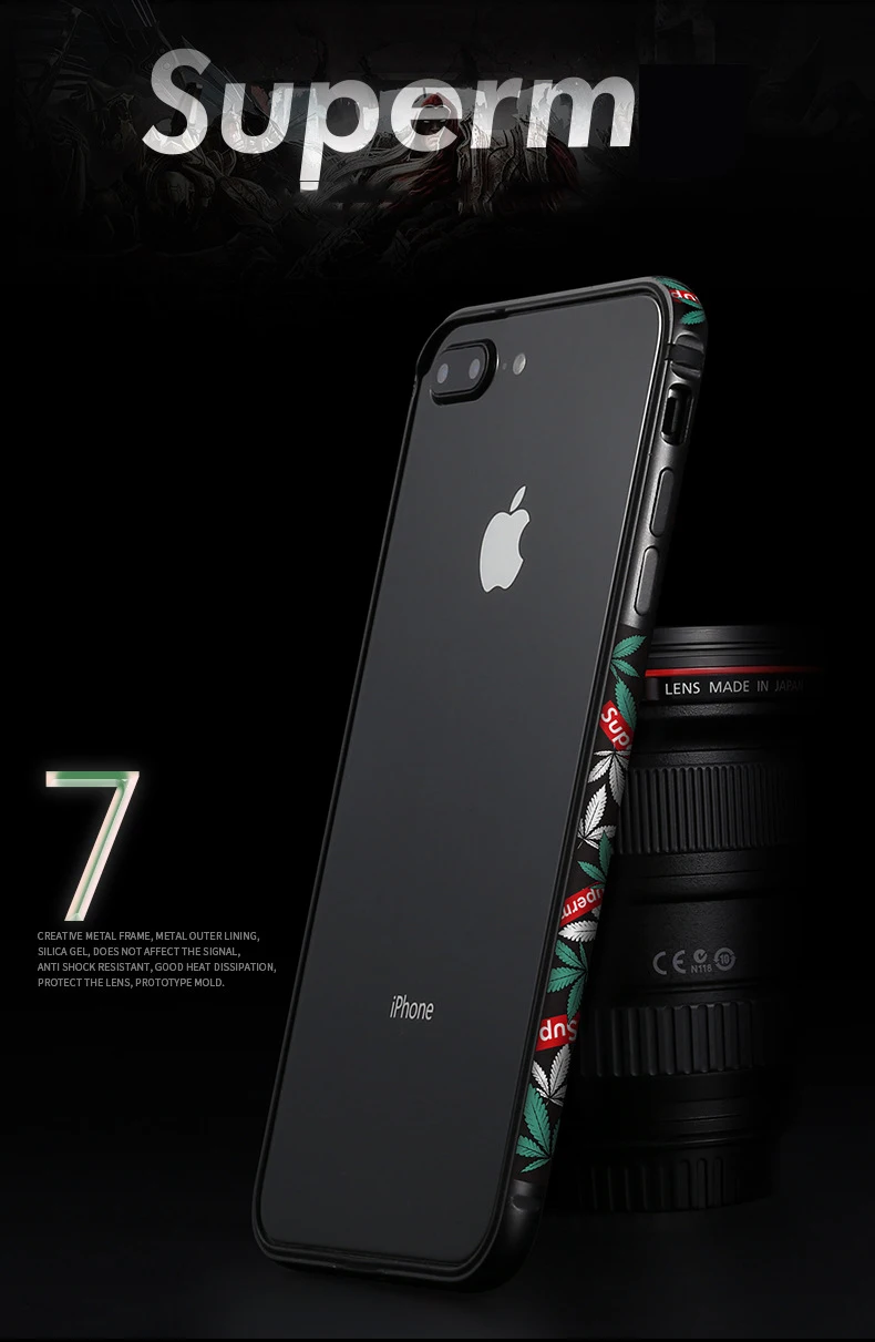 Силиконовый алюминиевый чехол-бампер для iPhone 7 8, чехол с металлической рамкой для iPhone 7 Plus 8 Plus, мягкий резиновый противоударный бампер