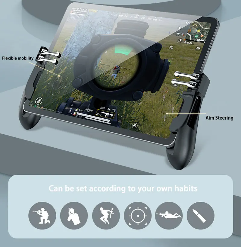 PUBG контроллер шесть пальцев Pubg мобильный Триггер Захват для геймпада L1R1 Aim Кнопка