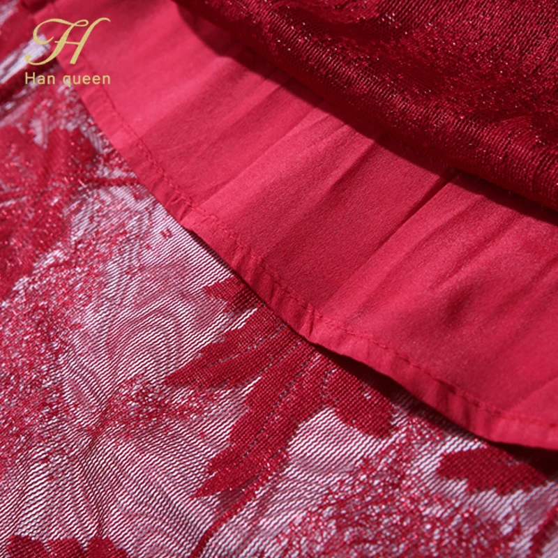H han queen Новое Осеннее Открытое платье Vestidos элегантное офисное женское платье Сексуальное Тонкое Платье с v-образным вырезом для работы деловые повседневные кружевные платья