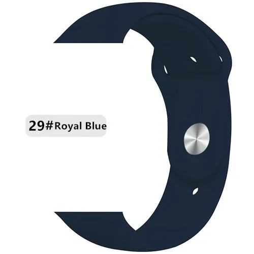 Ремешок для apple watch, ремешок для apple watch 5, 4, 3, iwatch, ремешок 42 мм, 44 мм, 38 мм, 40 мм, браслет Correa, силиконовый ремешок для часов, ремень, аксессуары - Цвет ремешка: royal blue 29