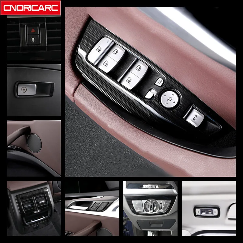 

Stainless Steel Window Glass Lifting Decoration Panel Cover Trim Black For BMW X3 G01 G08 2018 Car Styling Interior Accessories