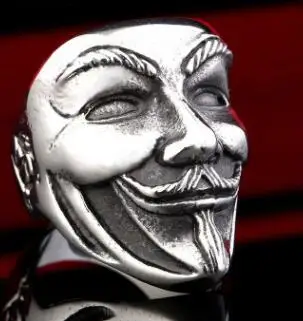 Кольцо из нержавеющей стали 316L V для vendetta V маска мужское кольцо Череп Байкерский ювелирные изделия